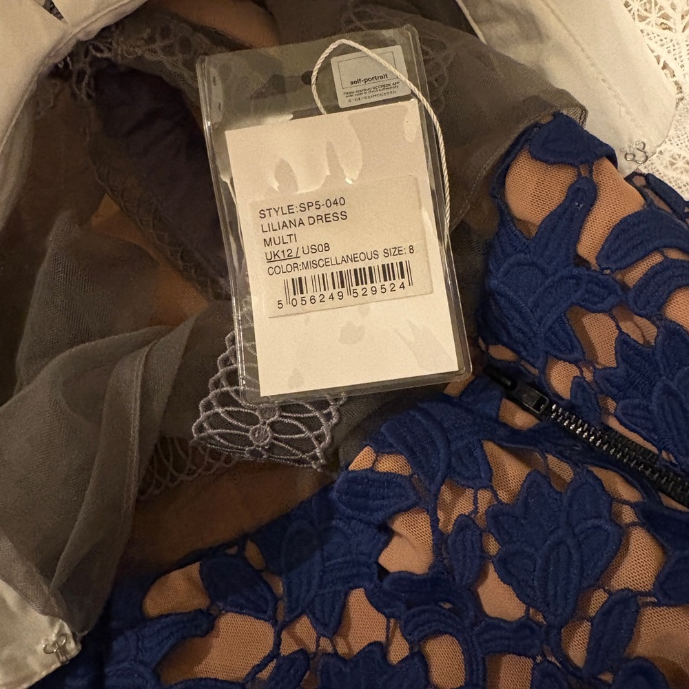 Self-Portrait Blue Lace Dress - Picture 3 of 3